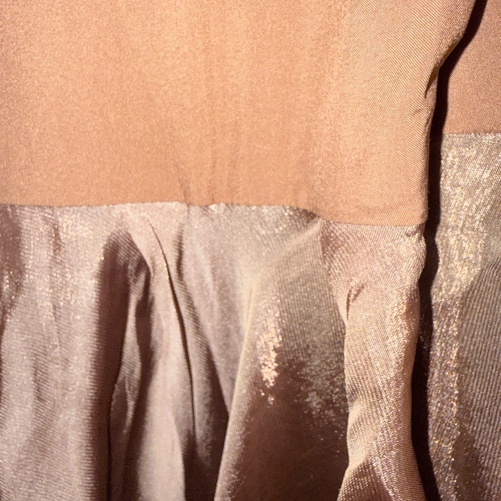 AKIRA Shimmering Maxi Coat or overlay dress in copper/Brown - Picture 10 of 10